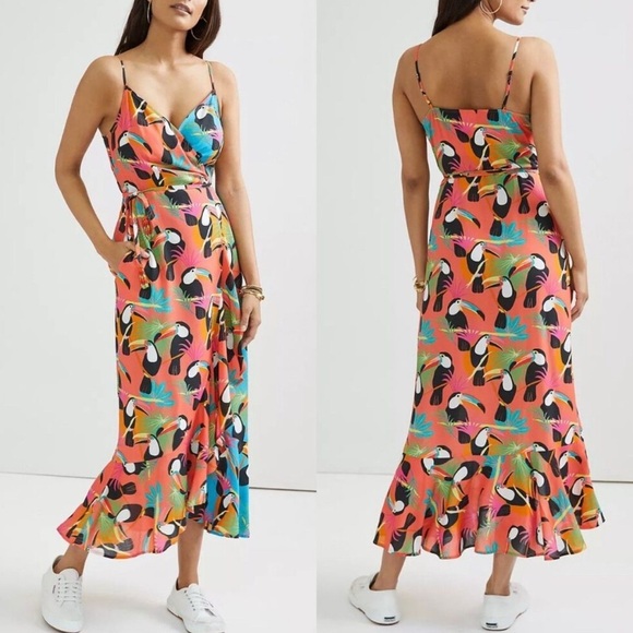 FARM Rio Dresses & Skirts - Farm Rio x Anthropologie Toucans Wrap Maxi Dress Size Medium